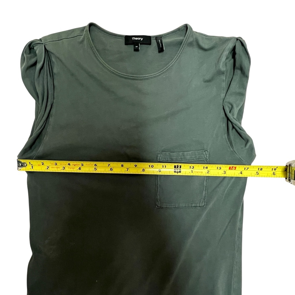 Theory Muscle P Maxi Dress Green Pima Cotton Sleeveless Tee Dress Women’s M - Picture 10 of 13